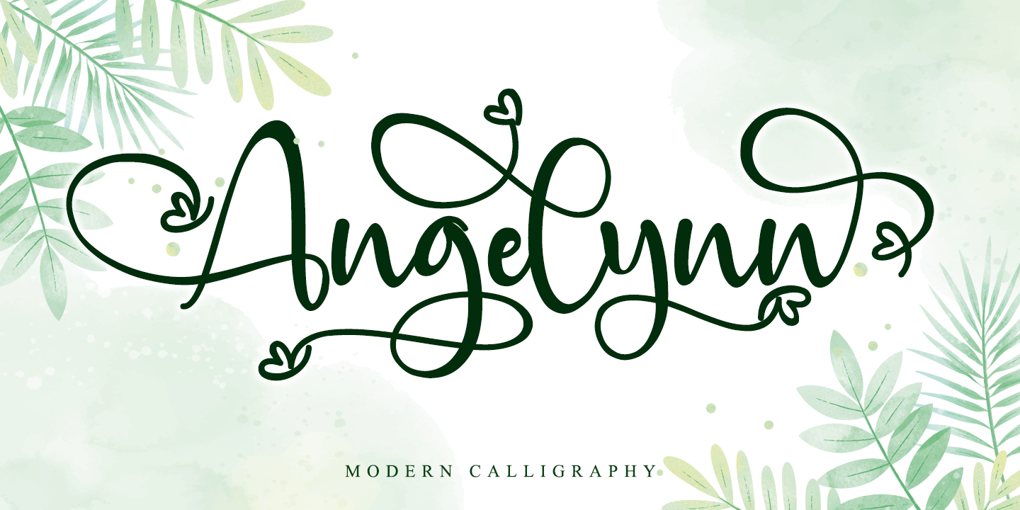 Beispiel einer Angelynn Italic-Schriftart